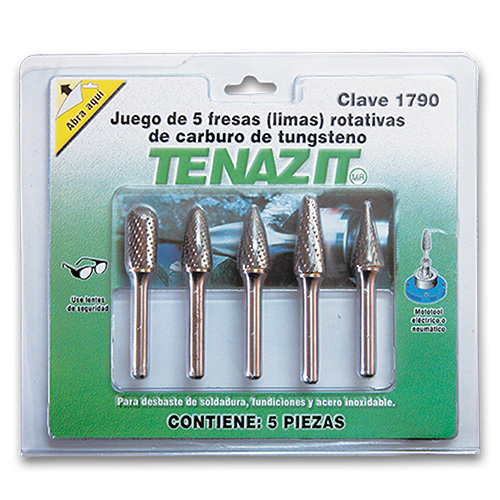 [AUS-1790] JUEGO DE 5 LIMAS ROTATIVAS (CLAVES 124,120, 107, 122, 125) BLISTER