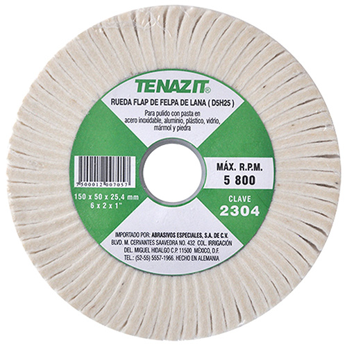 [AUS-2304] RUEDAS FLAP DE FELPA 6X2X1 P/PULIDO