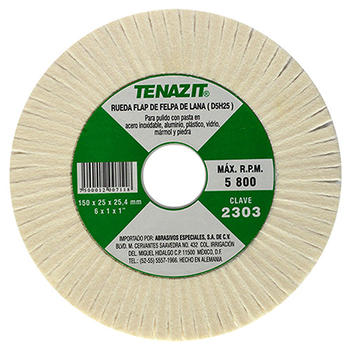 [AUS-2303] RUEDAS FLAP DE FELPA 6X1X1 P/PULIDO