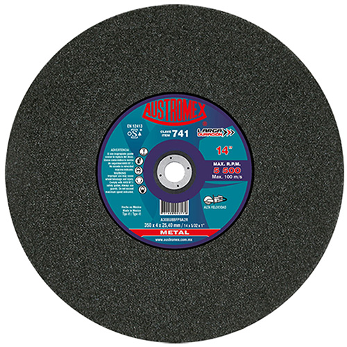 [AUS-741] DISCO P/CORTE METAL 14 X 9/64 X 1 A.V. DOBLE MALLA (PLANO)