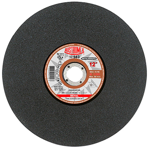 [AUS-583] DISCO P/CORTE METAL 12 X 3/32 X 1 GRANO 60