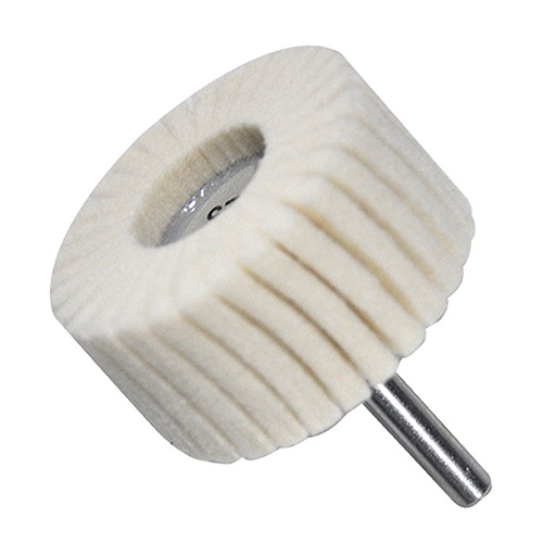 [AUS-2301] RUEDAS FLAP DE FELPA C/VASTAGO 2X1X1/4 P/PULIDO