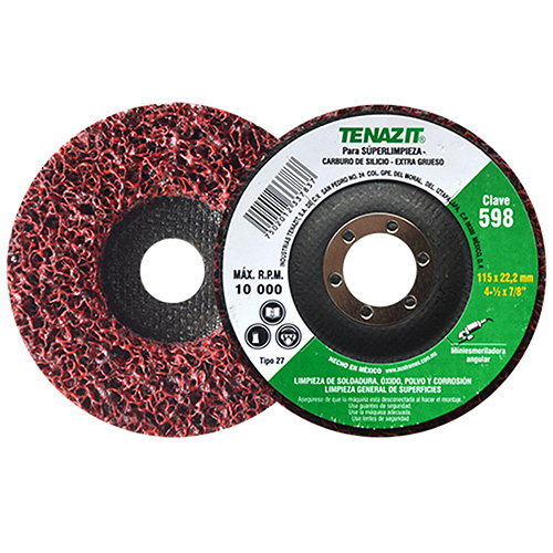 [AUS-598] DISCO DE FIBRA NEGRA PARA SUPERLIMPIEZA DE 4 1/2 X 7/8 EXTRA GRUESO COCADA NEGRA