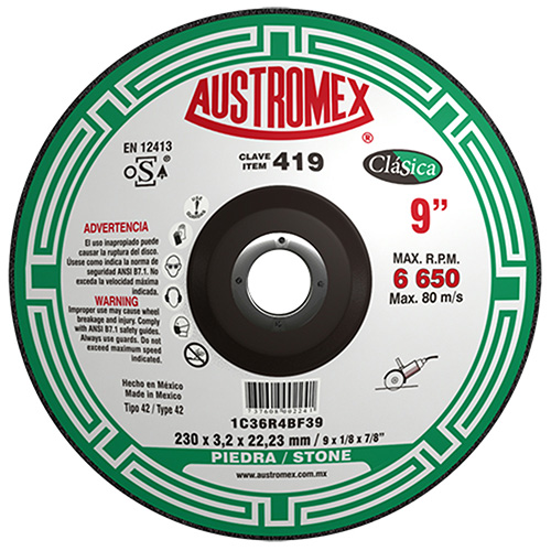 [AUS-419] DISCO P/CORTE PIEDRA 9 X 1/8 X 7/8 (CUBO)