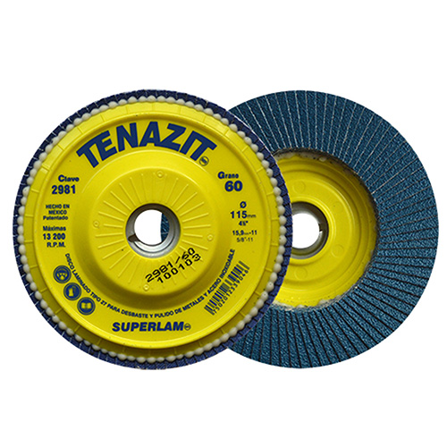 [AUS-2981] DISCO LAMINADO PLASTICO RECORTABLE 4 1/2 X 5/8 11 GRANO 60 ROSCA BD