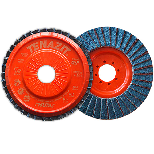 [AUS-2218] DISCO LAMINADO PLASTICO RECORTABLE 4 1/2 X 7/8 GRANO 80 HUM ROJO