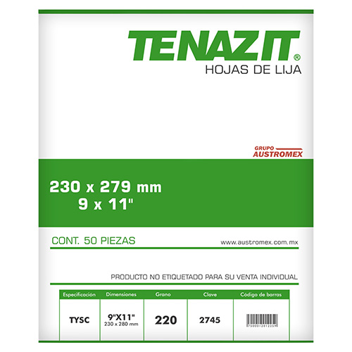 [AUS-2745] LIJA DE AGUA GRANO 220 EASY CUT (PAQ. 50 PZAS.)