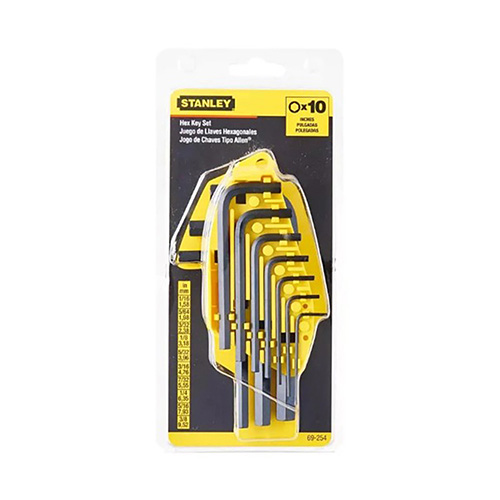 [STA-69-254] JUEGO DE LLAVES HEXAGONALES PULGADAS DE 10 PZAS.