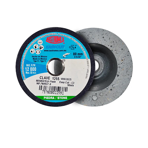 [AUS-1255] PIEDRA COPA SHELLAC 3 5/32 X 1-3/4 X 5/8 (BD) GRANO C3 220 EASY CUT