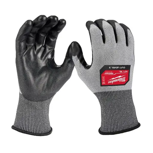 [MIA-48-73-8733] PAQUETE DE 6 PARES DE GUANTES DE ALTA DESTREZA MILWAUKEE, RESISTENCIA AL CORTE NIVEL 3, TALLA XL