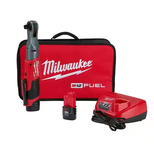 [MIL-2558-22] MATRACA INALAMBRICA 1/2 M12 FUEL MOTOR POWER STATE C/CARGADOR Y 2 BAT. 2 AMP