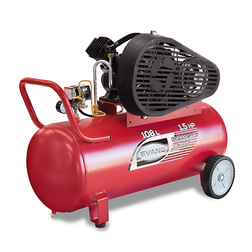 [EVA-E13VME150-108] COMPRESOR LUBRICADO 1 ETAPA 1.5 HP MONOF. 125 lb 108L