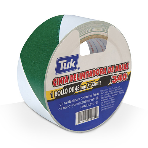 [TUK-340VB-2X33] CINTA DELIMITADORA DE AREAS VERDE/BLANCO 2 X 33m
