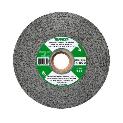 [AUS-636] RUEDA CONVO DE CARBURO DE SILICIO FINO DE 150X25.4X25.4