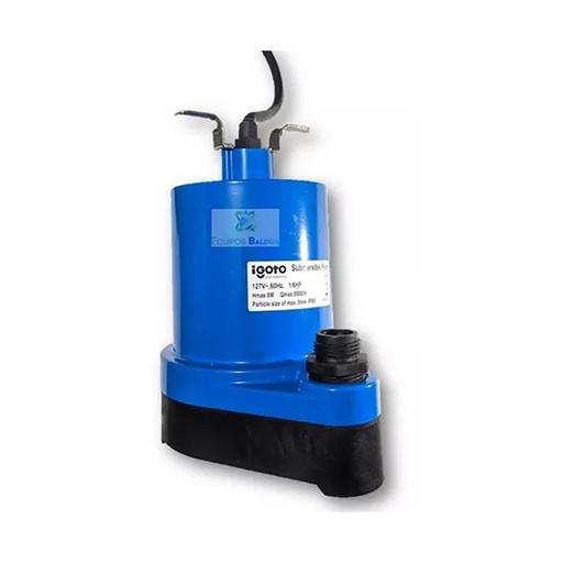 [IGO-BF195] BOMBA SUMERGIBLE PARA FUENTE DE 1/6 HP MAT. PLASTICO ALT. MAX DE 8 MTS