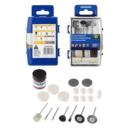 [DRE-26150726AA] KIT DREMEL DE LIMPIEZA Y PULIDO C/ESTUCHE DE 20 PIEZAS