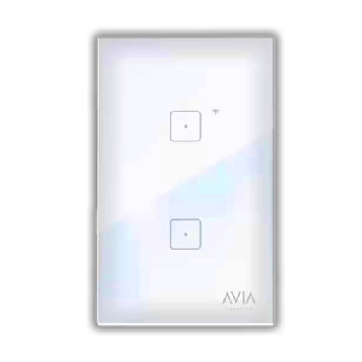 [AXO-SH1102] APAGADOR SMART WIFI DE 2 MODULOS SISTEMA TOUCH PLACA DE CRISTAL BLANCO