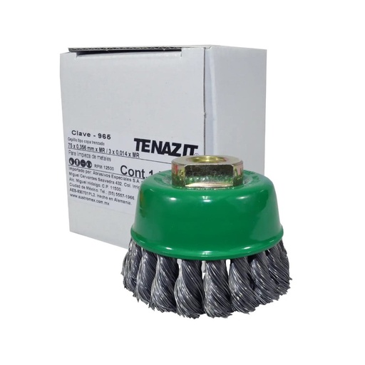 [AUS-965-CA] CEPILLO COPA TRENZADO C VASTAGO DE 3/4"X0.014"X1/4" AC. AL CARBON