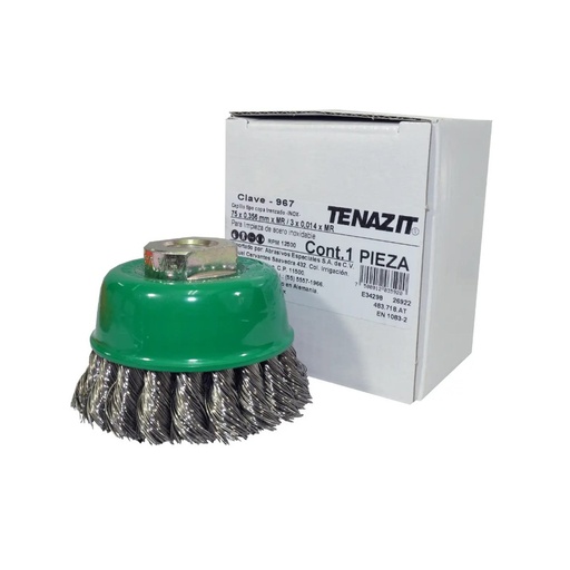 [AUS-967-CA] CEPILLO COPA TRENZADO C VASTAGO DE 3/4"X0.014"X1/4" AC. AL CARBON