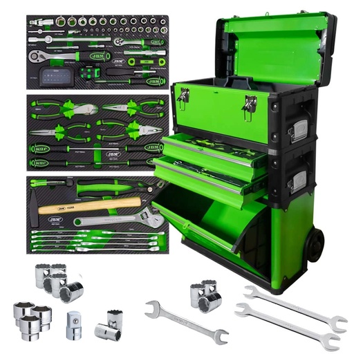 [JBM-53672+C01] COMBO MOD 3 PZAS TIPO CARRO C/90 PZAS 1/2 Y 1/4 MM C/LLAVES COMB Y HTAS MANUALES+KIT MECANICO STANLEY DE 17