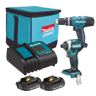 [MAK-DLX2336SYX-D] COMBO TALADRO/ROTOM./DESATOR. + ATORNILLADOR DE IMPACTO 18 V C/2 BAT DE 1.5 AMPS