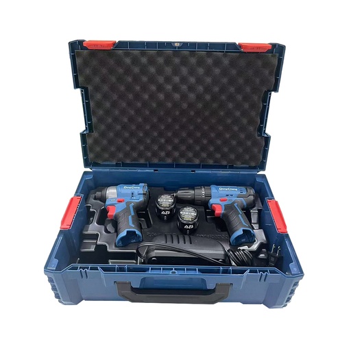 [DCH-DCKIT25EK] COMBO TAL/ROTOM/DEST 3/8 12V BRUSHLESS C/2 BAT 2AMP+DEST.IMPACTO C/125 NM TORQUE C/CAJA STOCKABLE