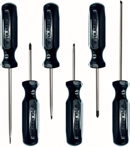 [TUL-J643-6] JUEGO DE SEIS DESARMADORES (NEGRO)