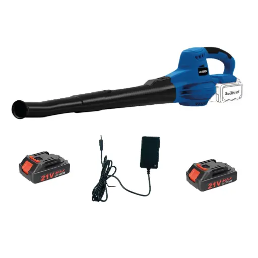 [RED-CB-18V-190+C01] COMBO SOPLADORA A BATERIA 21V 190 KM/H 12000 RPM + 2 BATERIAS DE 2 AMP Y CARGADOR