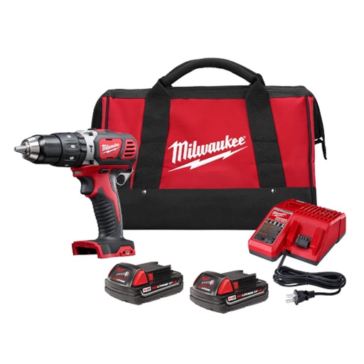 [MIL-2607-22CT] TALADRO/ROTOMARTILLO/DESTORNILLADOR DE 1/2 18 V M18 + KIT C/2 BAT. COMPACTAS 1.5 AMPS Y CARGADOR 0-1,800 RPM