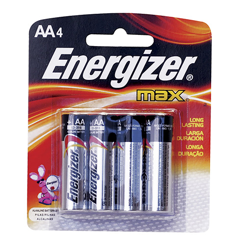 [SUR-E91BP-4] PILA ALCALINA MARCA ENERGIZER® AA CON 4 PIEZAS