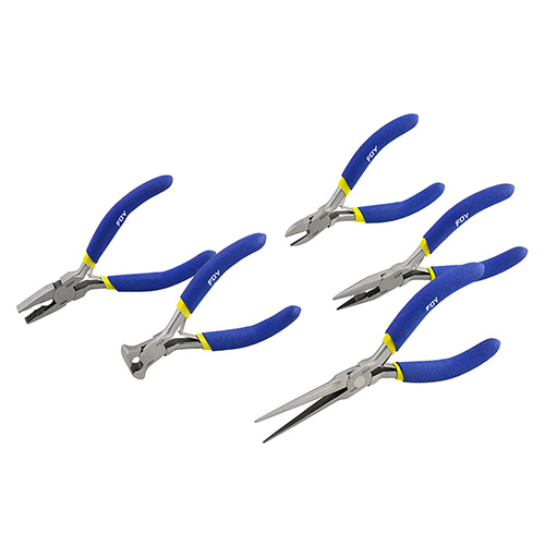 [FOY-142041] JUEGO DE 4 MINI PINZAS CON MANGO DE VINIL PARA ELECTRONICA