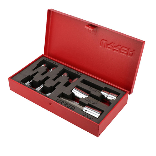[URR-5254H] JUEGO DE DADOS CON PUNTA HEXAGONAL EN PULGADAS CUADRO DE 3/8" Y 1/2", 10 PIEZAS