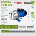 [A] (IGO-JINX70) BOMBA TIPO JET DE 3/4 HP ALTURA DE 40 MTS EMBOBINADO DE COBRE