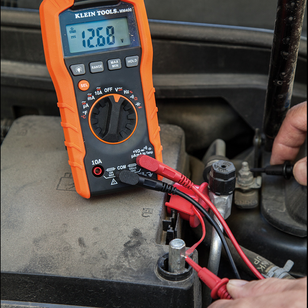 [T] (KLE-MM400) MULTIMETRO DIGITAL 600 V ESCALA AUTOMATICA CHECA TEMP.