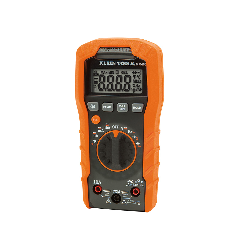 [T] (KLE-MM400) MULTIMETRO DIGITAL 600 V ESCALA AUTOMATICA CHECA TEMP.