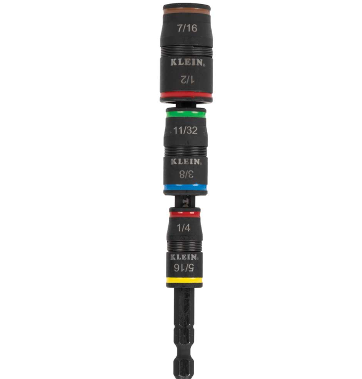 [A] (KLE-32910) DESARMADOR CON DADOS DE IMPACTO 7 en 1 (1/4-9/16) C/ENTRADA DE 1/4 PARA DESTORNILLADOR 