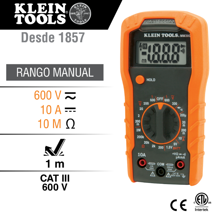 [A] (KLE-69149P) COMBO DE PRUEBA Y MEDICION MULTIMETRO MM300+PROBADOR DE VOLTAJE SIN CONTACTO NCVT-1+PROBADOR DE POLARIDAD RT105