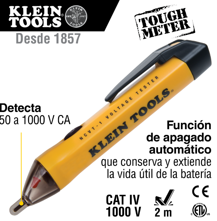 [A] (KLE-69149P) COMBO DE PRUEBA Y MEDICION MULTIMETRO MM300+PROBADOR DE VOLTAJE SIN CONTACTO NCVT-1+PROBADOR DE POLARIDAD RT105