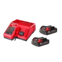 [A] (MIL-2900-22CT) COMBO TALADRO 1/2 18 VOLTS C/DESTORMNILLADOR DE IMPACTO DE 1/4 C/2 BAT. SIN CARBONES