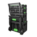 [A] (JBM-54518) KIT DE 4 CAJAS CON SISTEMA MODULAR APILABLE Y CARRO DE TRANSPORTACION