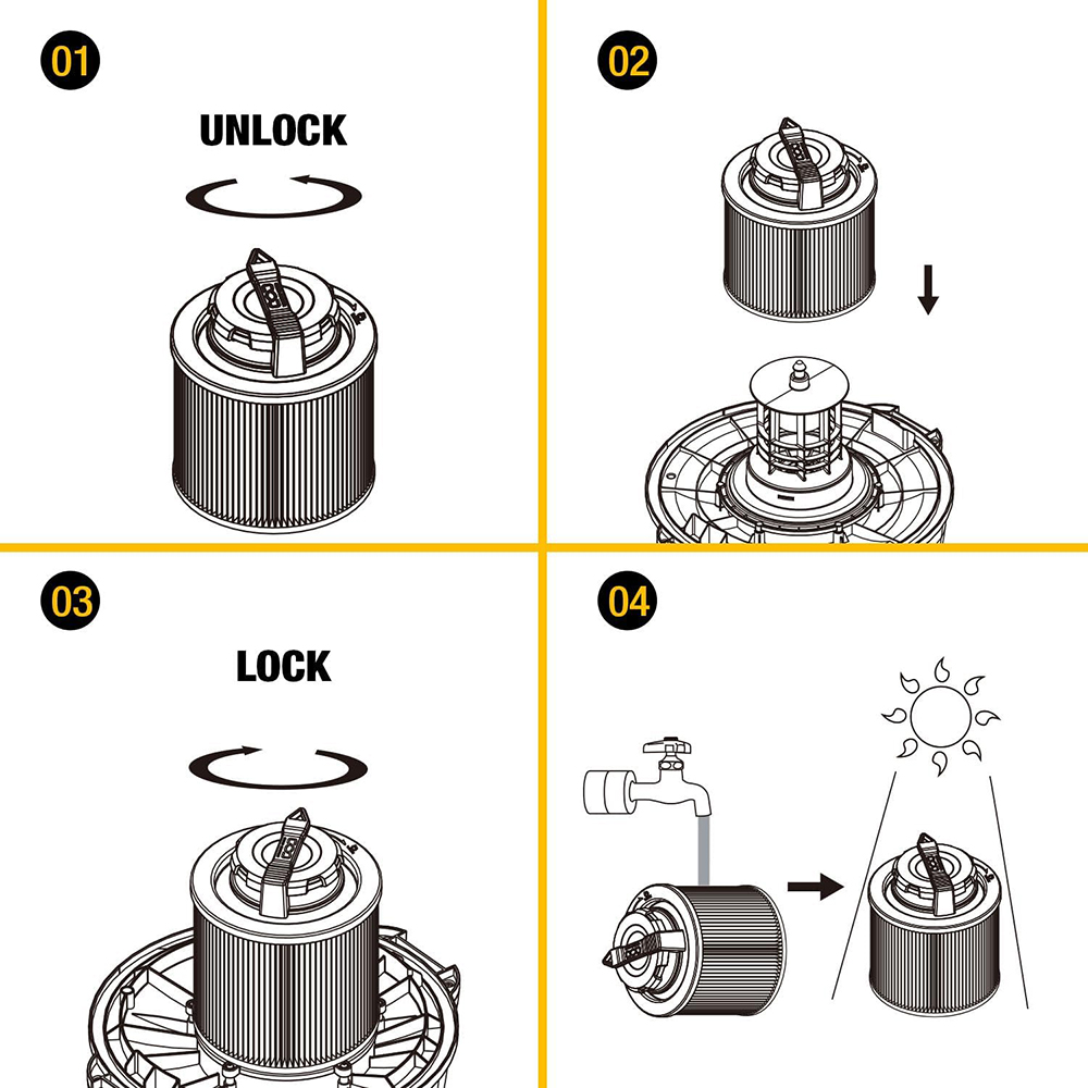 [A] (DEW-DXVC4001) FILTRO DE CARTUCHO REUTILIZABLE PARA ASPIRADORA DEWALT MODELO DXV05P-QT
