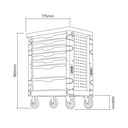 [A] (JBM-54389) GABINETE MOV 7 GAVETAS 172 PZ DE 1/2 Y 1/4 LLAVES COMB MM,DESTOR Y LLAVES HEX MARTILLOS Y PINZAS C/JALADERAS TRAD.
