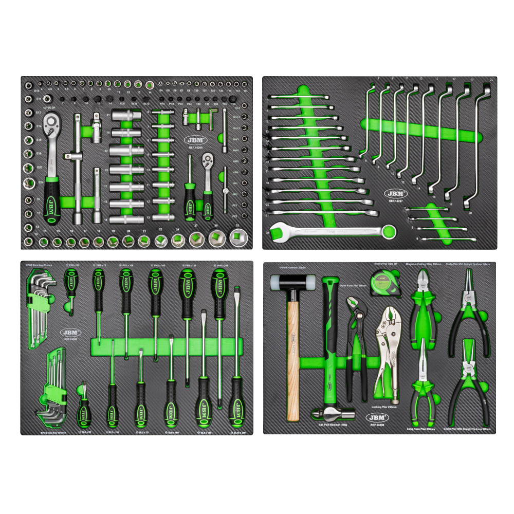 [A] (JBM-SERIE446) CONJUNTO DE GABINETES MODULARES PARA TALLER MODELO 54327 INCLUYE SET DE 4 MODULOS DE HERRAMIENTAS 53708
