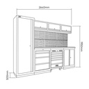 [A] (JBM-SERIE446) CONJUNTO DE GABINETES MODULARES PARA TALLER MODELO 54327 INCLUYE SET DE 4 MODULOS DE HERRAMIENTAS 53708