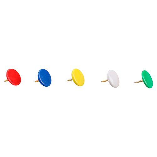 CHINCHES CON CABEZA CUBIERTA DE PVC DE COLORES, 100 PIEZAS
