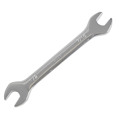 LLAVE ESPAÑOLA PULIDO ESPEJO EN PULGADAS, 7/16" X 1/2"