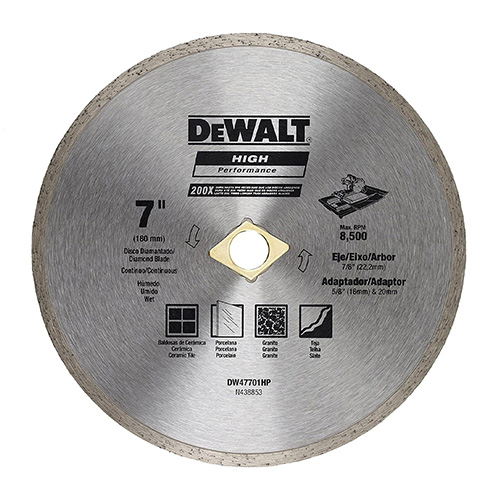 DISCO DE DIAMANTE P/USO GENERAL 7 RIN CONTINUO DEWALT (HIGH PERFORMANCE)