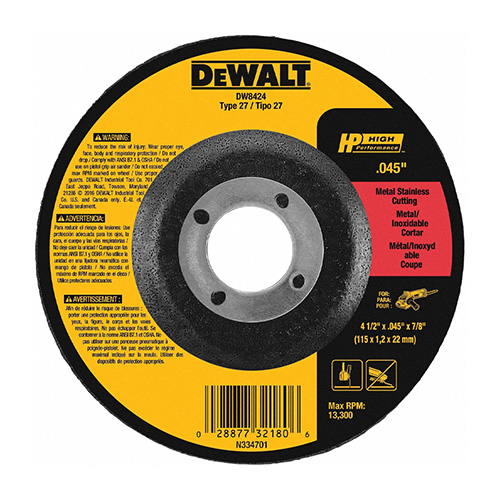 DISCO P/CORTE SUPERDELGADO 4 1/2 X 0.045 X 7/8 TIPO CUBO ACERO INOX. Y METAL