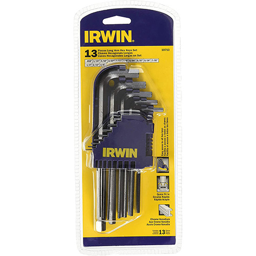 JUEGO DE LLAVES HEXAGONALES L LARGAS STANDARD .050-3/8 (13 PZAS.) (IW10753)