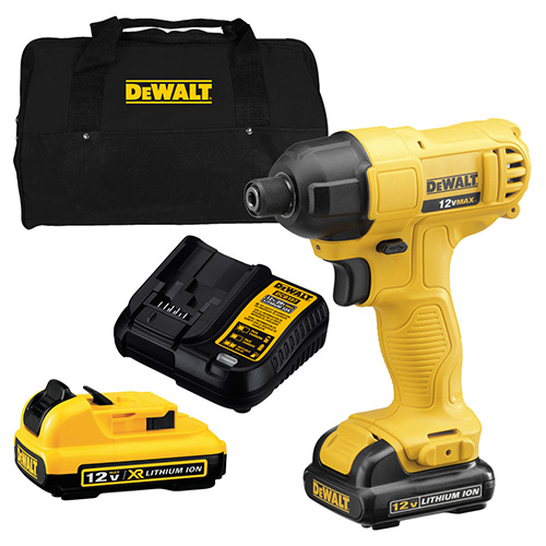 DESTORNILLADOR DE IMPACTO 1/4 12 V ION-LITIO C/2 BAT. 1.3 AMP LUZ LED Y MALETA D